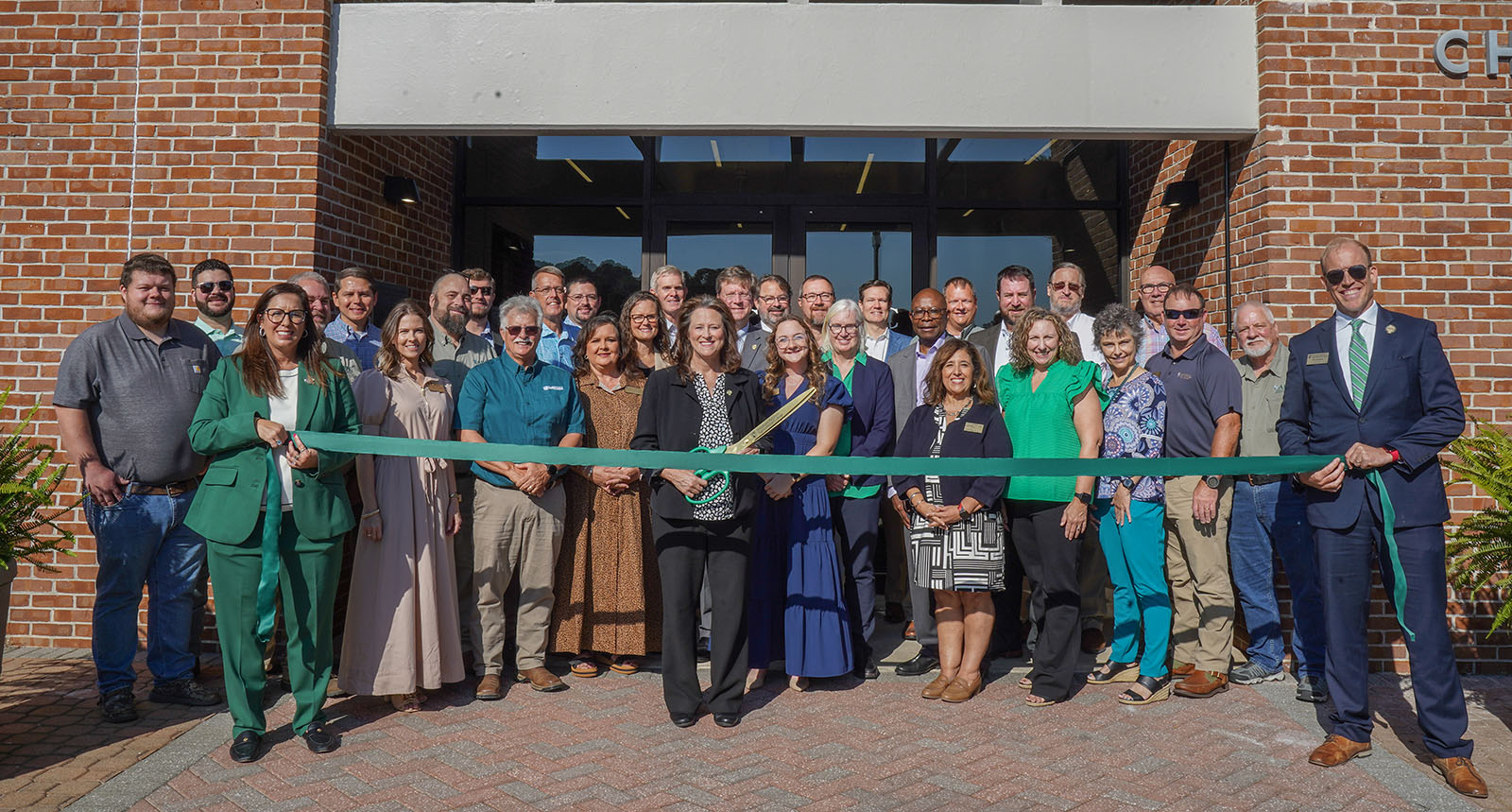 group photo of chambliss ribbon cutting