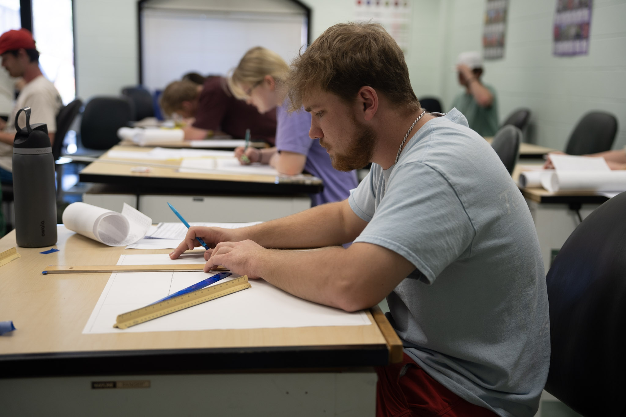 student in a classroom