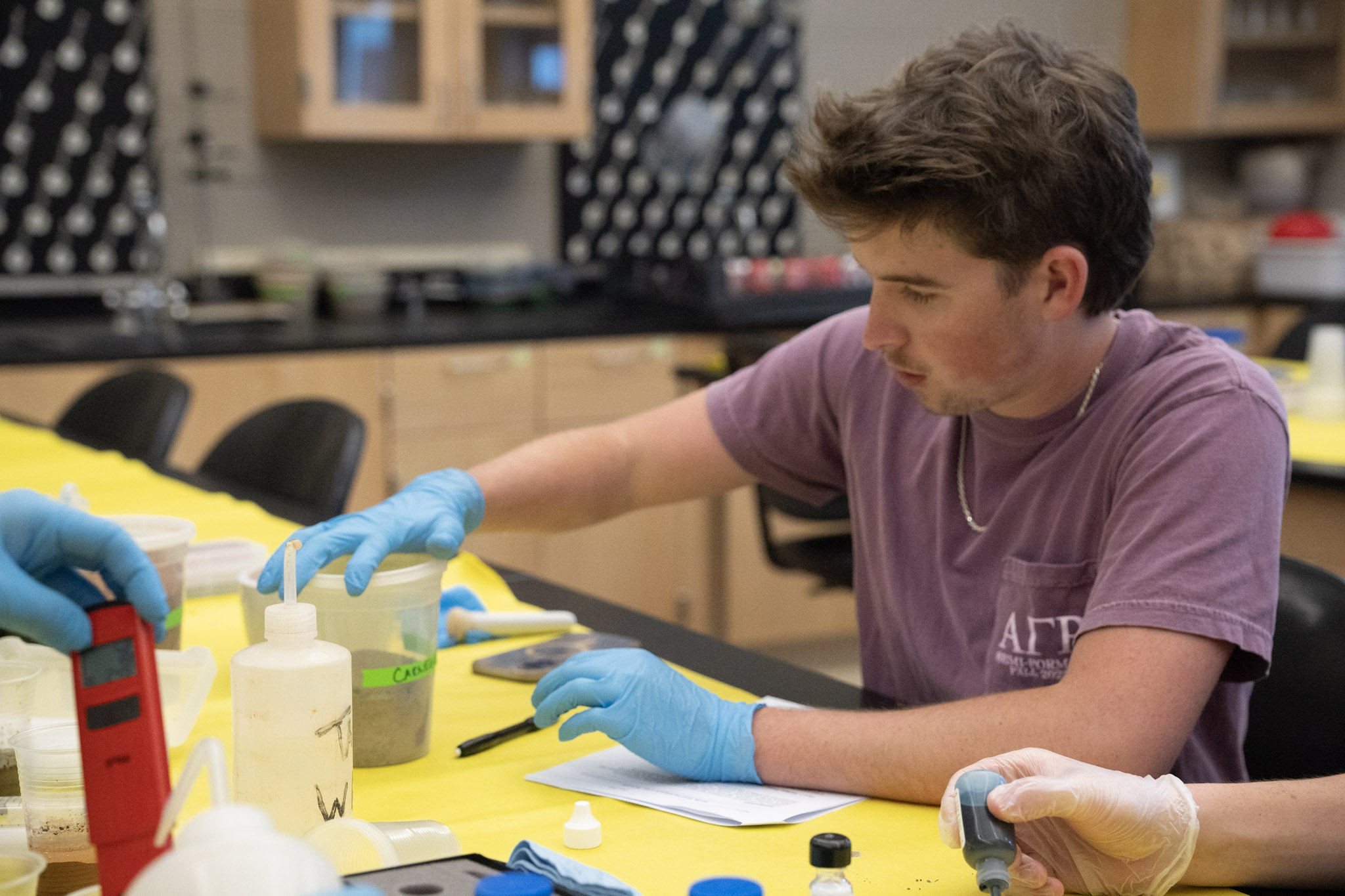 ag student in a lab