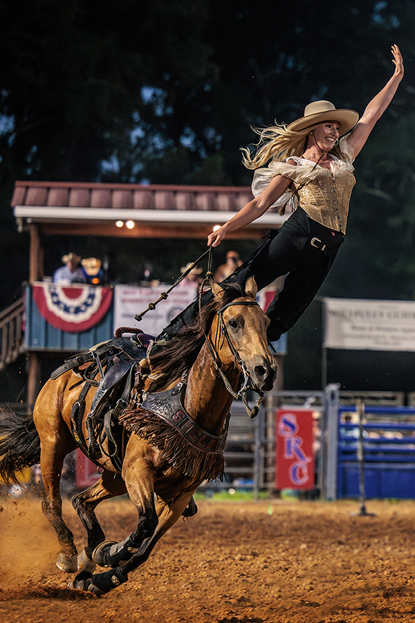Shelby Danison from Western Way Entertainment performing on her horse.