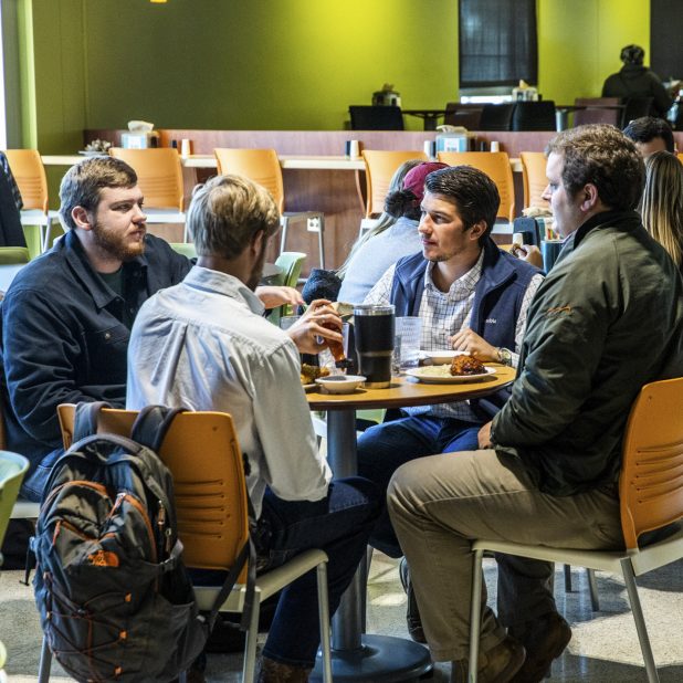 Students Enjoying Lunch in Dining Hall